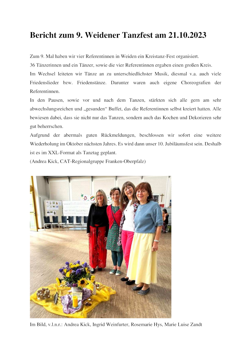 Kurzbericht Weidener Kreistanzfest